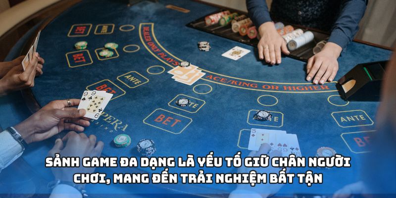 Sảnh game đa dạng là “vũ khí” thu hút mọi tín đồ cá cược