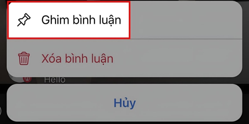 Cách ghim bình luận trên facebook