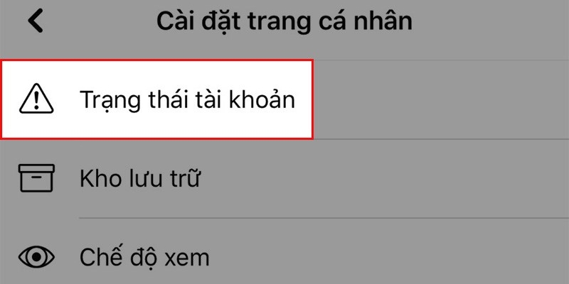 Kiểm tra trạng thái tài khoản khi không có nút ghim bài