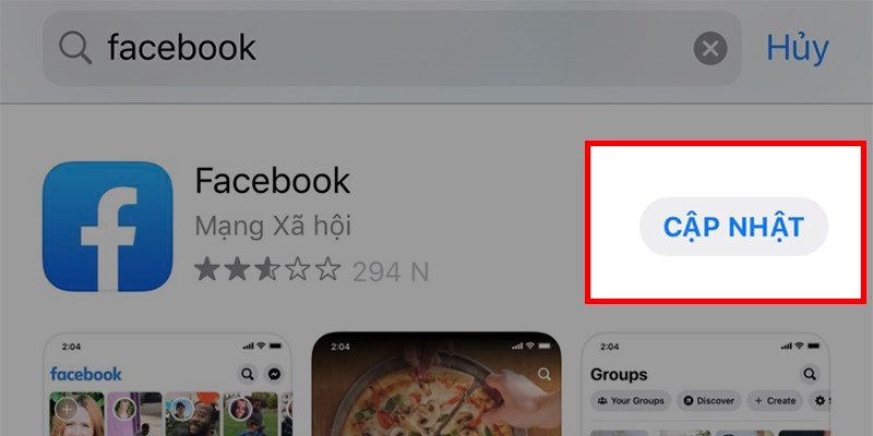 Cập nhật bản mới của Facebook khi không có nút ghim